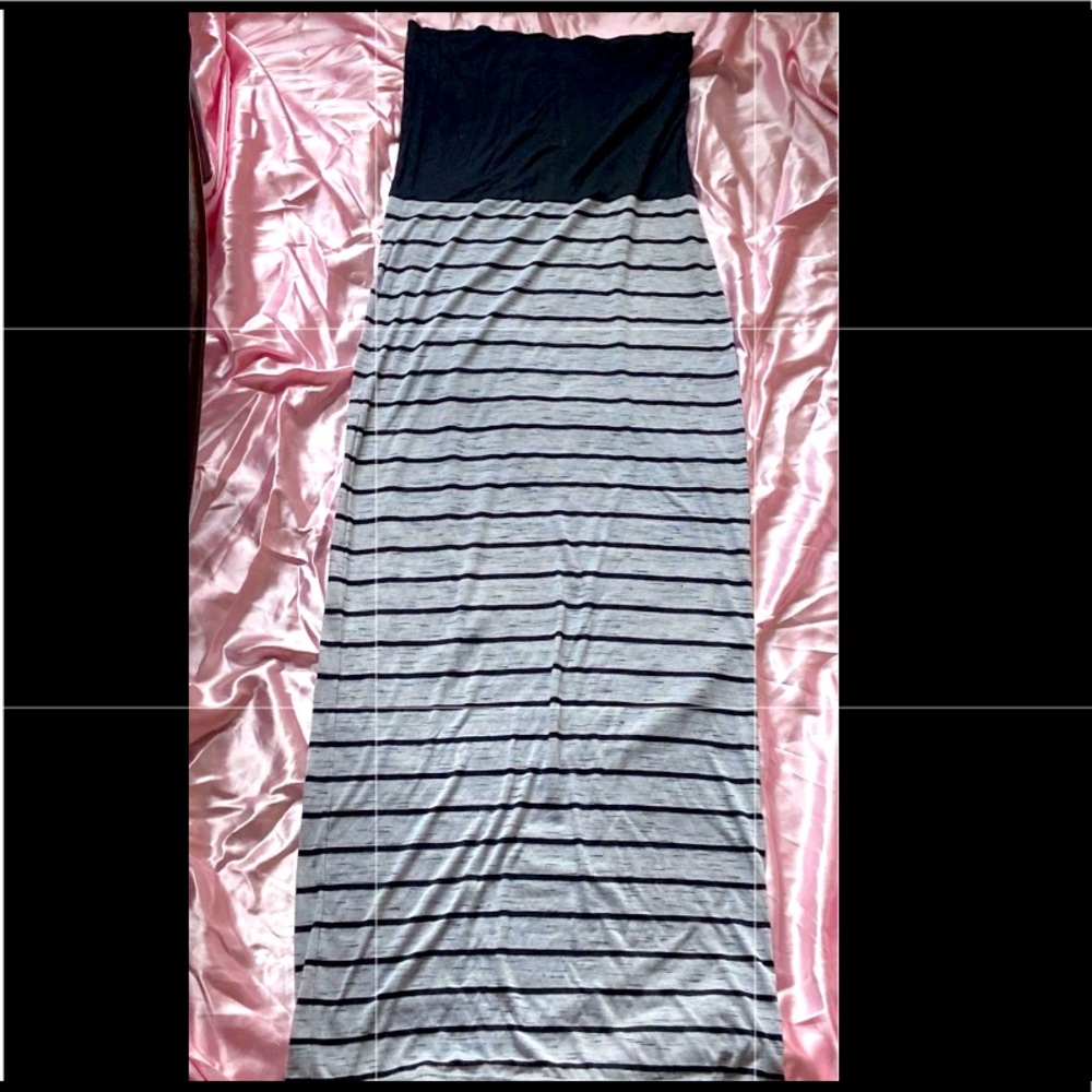 ➖Strapless striped maxi dress➖